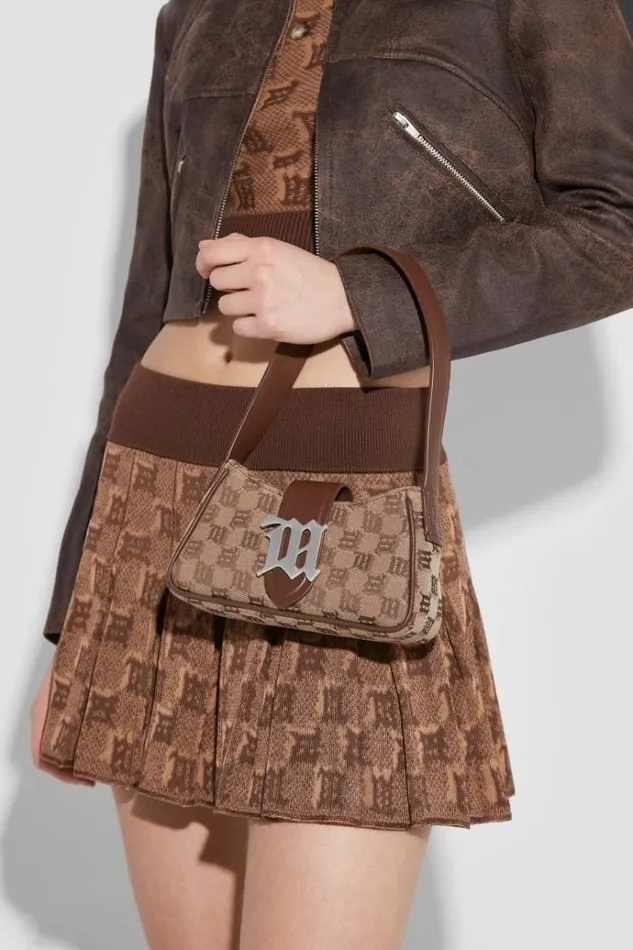Knitwear Women MISBHV Knitted Monogram Pleated Skirt Brown