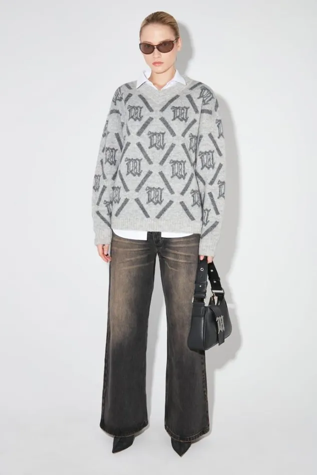 Knitwear Women MISBHV M Argyle Knit Perfect Grey