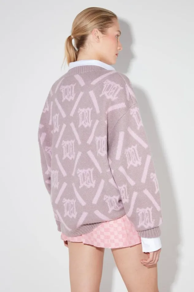 Knitwear Women MISBHV M Argyle Knit Smokey Pink
