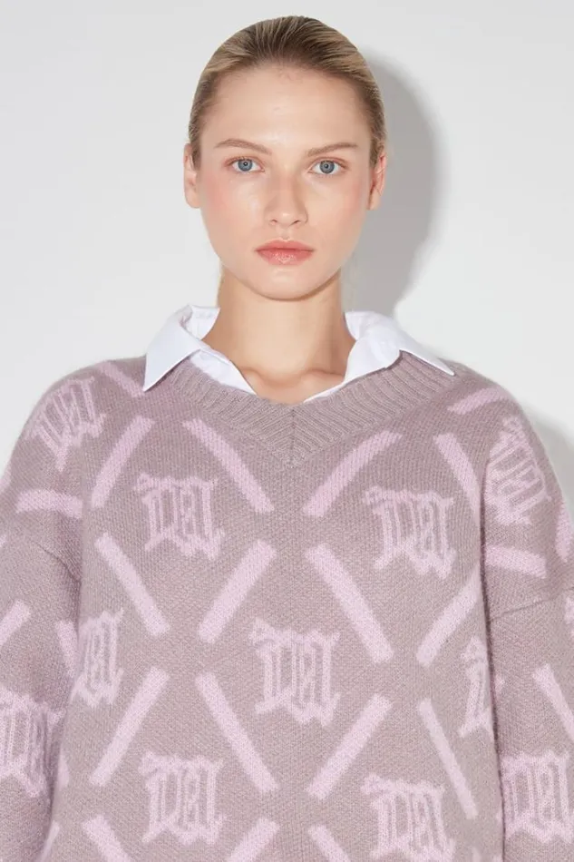 Knitwear Women MISBHV M Argyle Knit Smokey Pink