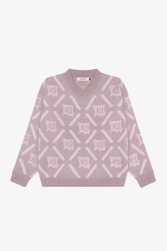 Knitwear Women MISBHV M Argyle Knit Smokey Pink