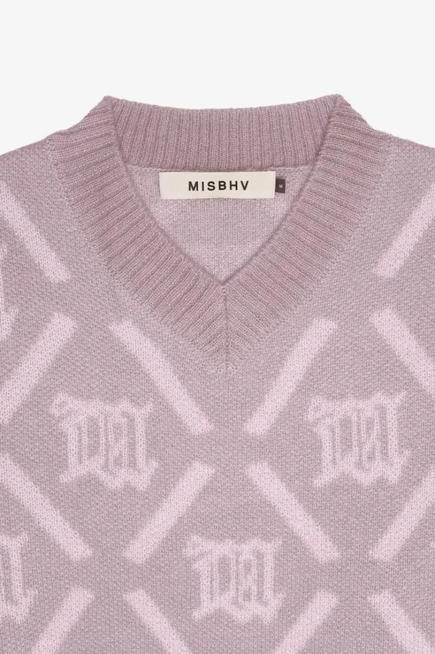 Knitwear Women MISBHV M Argyle Knit Smokey Pink