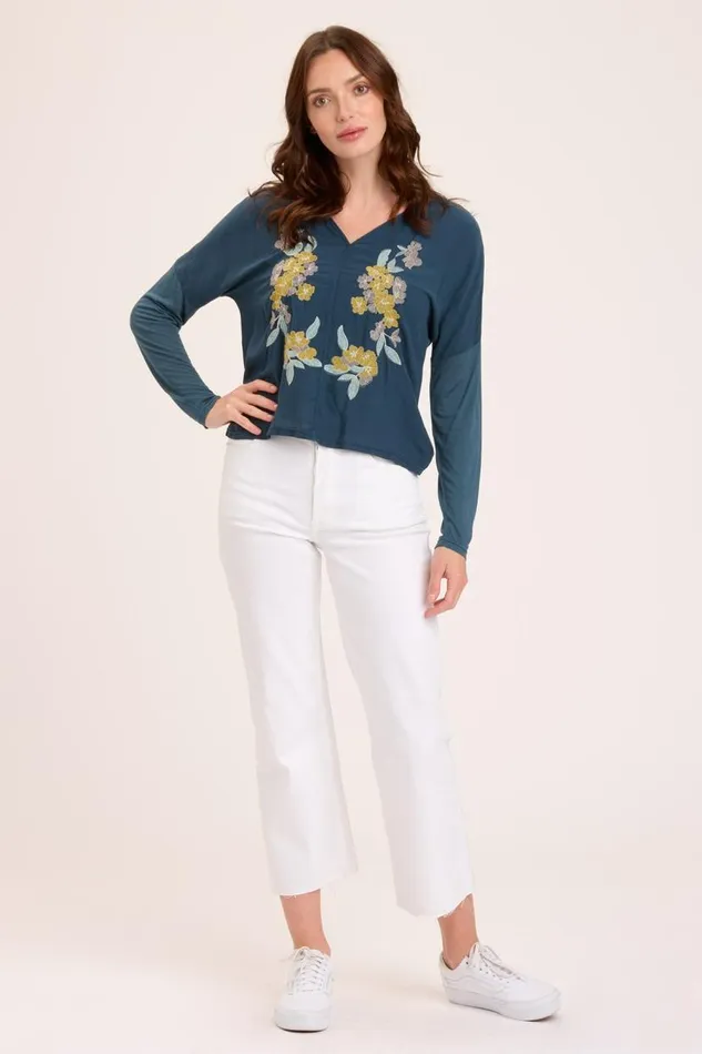 Landaff VNeck Top Sea Port Clothing XCVI ShirtsBlouses