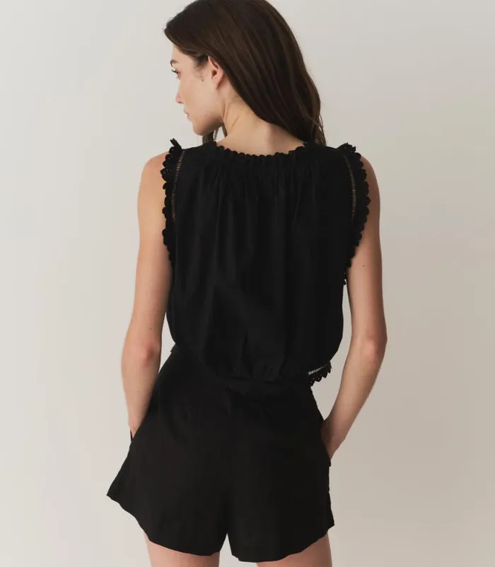 LARUE LINEN SHORT Black Shop DEN Pants and Shorts