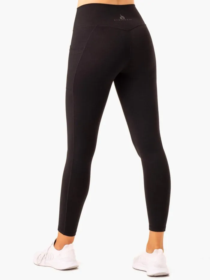 Leggings Womens Ryderwear Action High Waisted Pocket Leggings Black