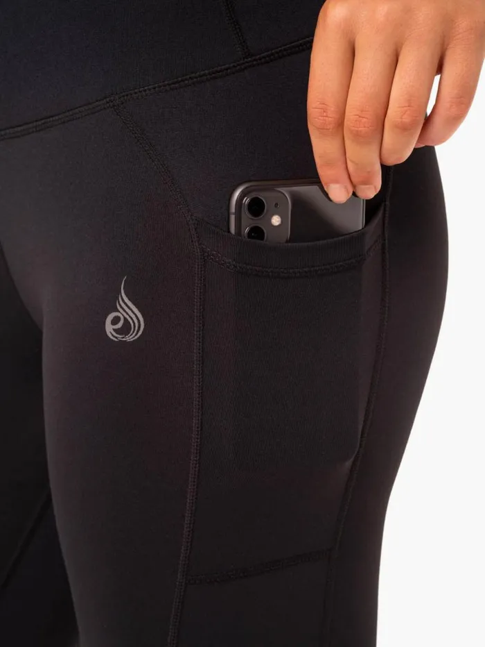 Leggings Womens Ryderwear Action High Waisted Pocket Leggings Black