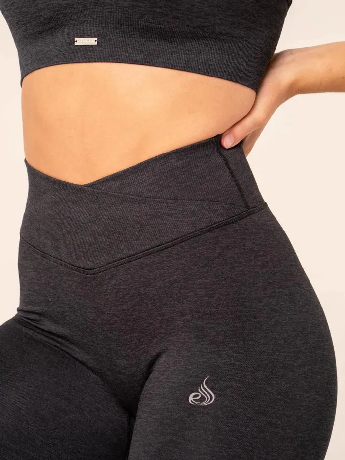 Leggings Womens Ryderwear Focus Scrunch Seamless Leggings Black Marl
