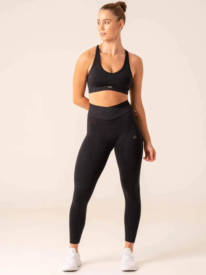 Leggings Womens Ryderwear Focus Scrunch Seamless Leggings Black Marl