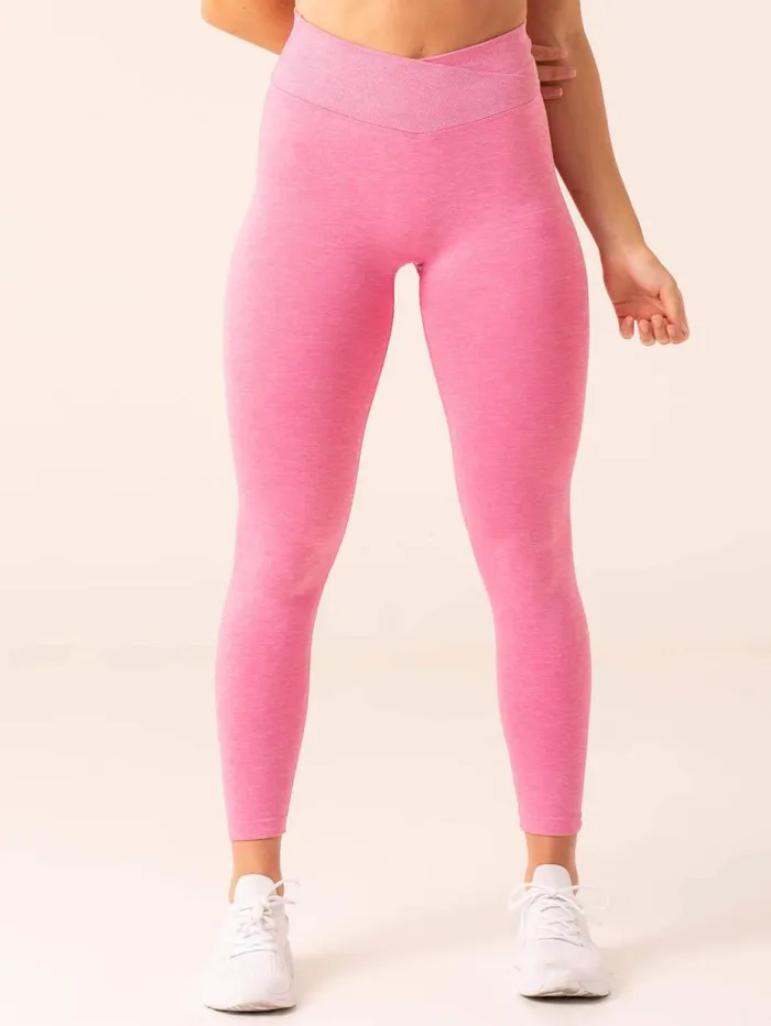 Leggings Womens Ryderwear Focus Scrunch Seamless Leggings Hot Pink Marl