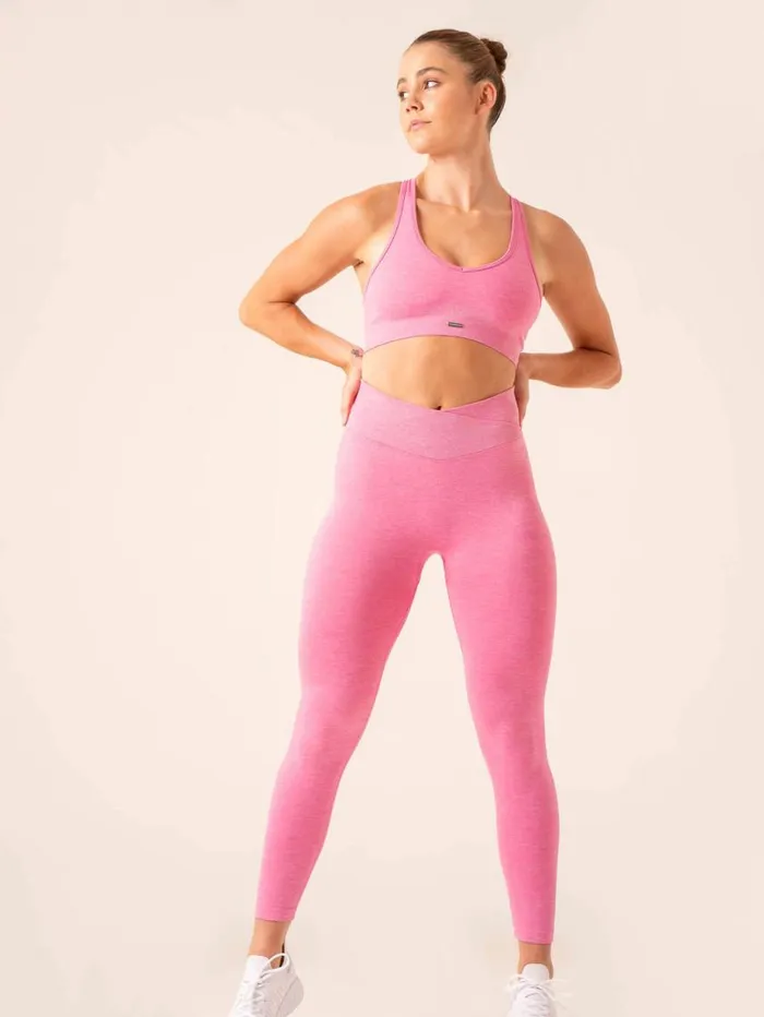 Leggings Womens Ryderwear Focus Scrunch Seamless Leggings Hot Pink Marl