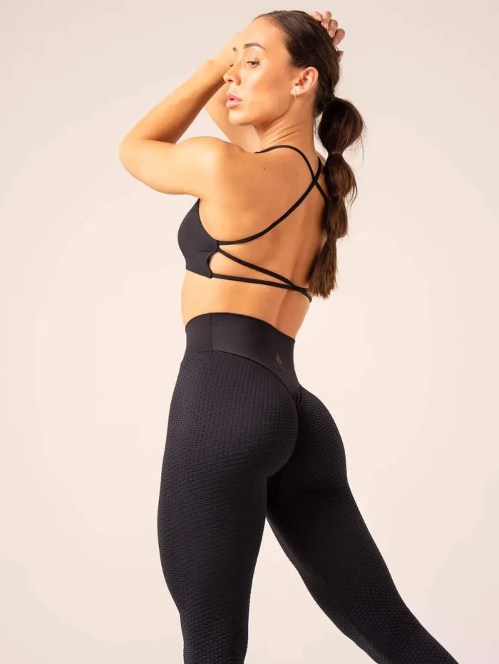 Leggings Womens Ryderwear Honeycomb Scrunch Seamless Leggings Black
