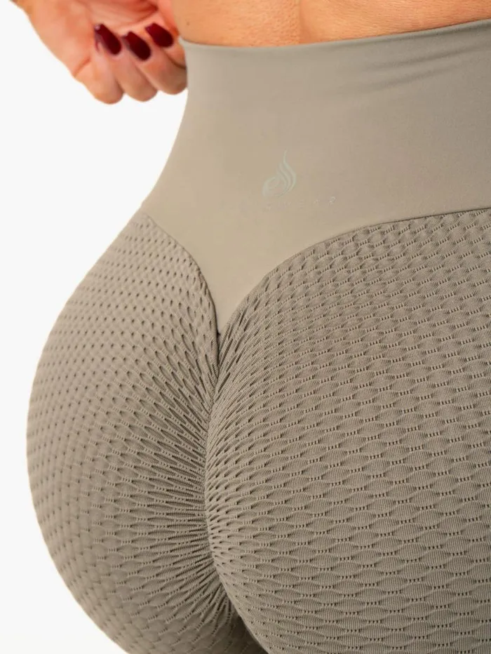 Leggings Womens Ryderwear Honeycomb Scrunch Seamless Leggings Khaki