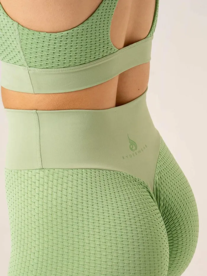 Leggings Womens Ryderwear Honeycomb Scrunch Seamless Leggings Sage