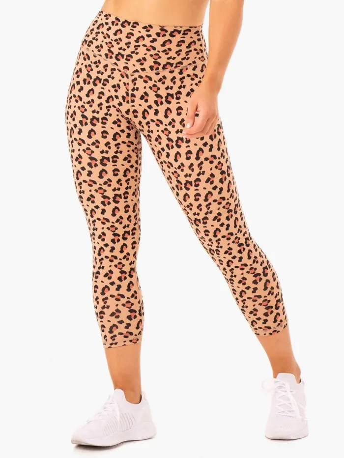Leggings Womens Ryderwear Hybrid 78 Leggings Tan Leopard