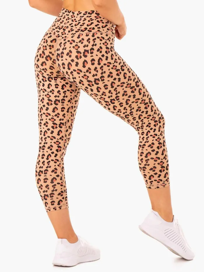 Leggings Womens Ryderwear Hybrid 78 Leggings Tan Leopard