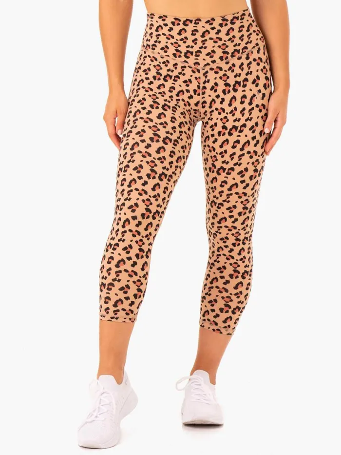 Leggings Womens Ryderwear Hybrid 78 Leggings Tan Leopard