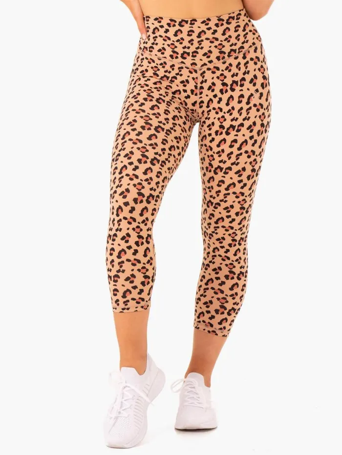 Leggings Womens Ryderwear Hybrid 78 Leggings Tan Leopard