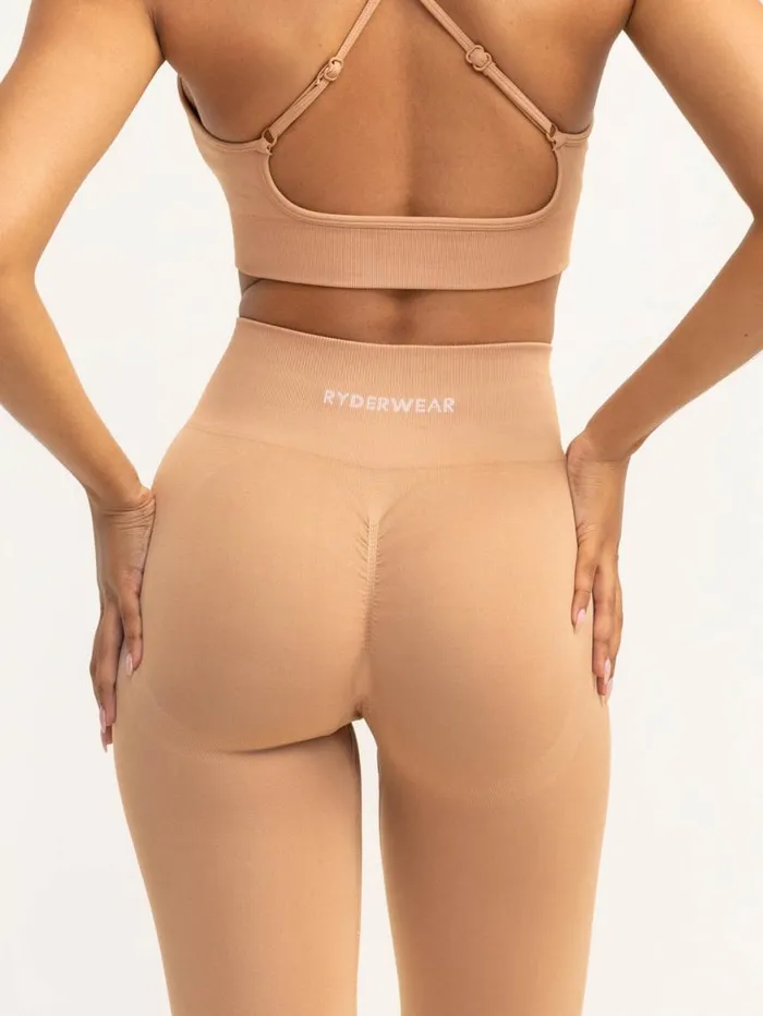 Leggings Womens Ryderwear Lift 20 BBL Seamless Leggings Tan