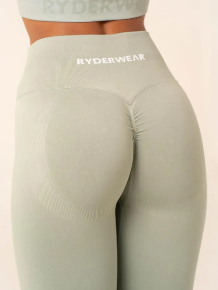 Leggings Womens Ryderwear Lift BBL Scrunch Seamless Leggings Sage