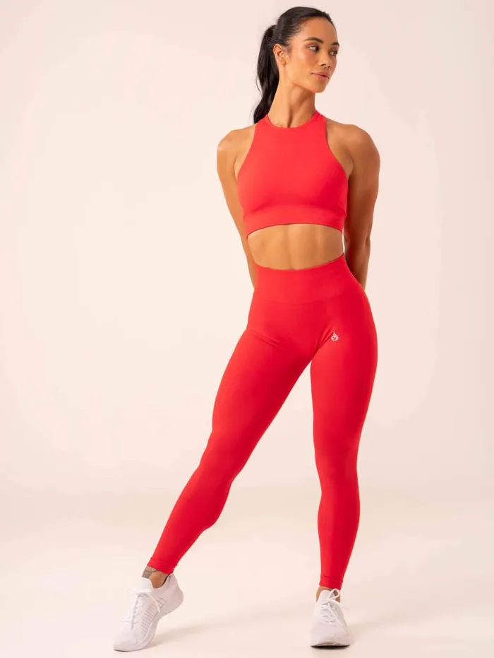 Leggings Womens Ryderwear Lift Scrunch Seamless Leggings Chilli