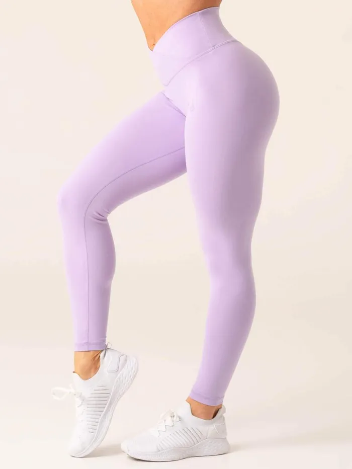 Leggings Womens Ryderwear Momentum Cross Over Scrunch Leggings Lavender