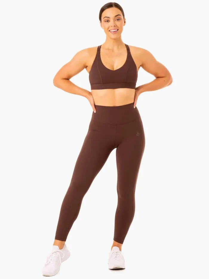 Leggings Womens Ryderwear NKD Align Leggings Chocolate