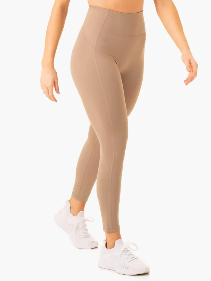 Leggings Womens Ryderwear NKD Frame High Waisted Leggings Latte