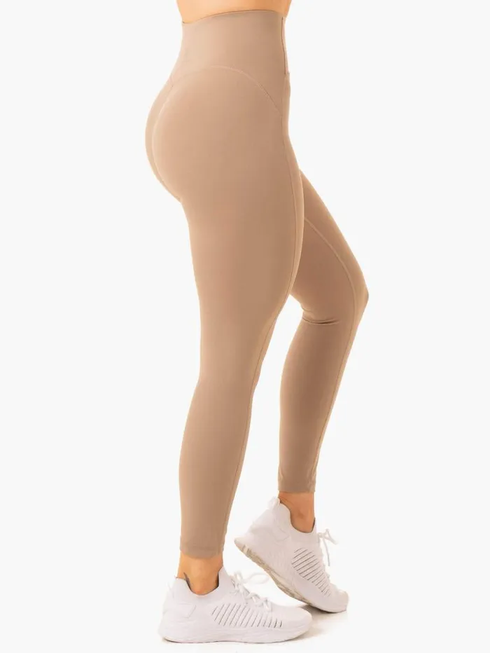 Leggings Womens Ryderwear NKD Frame High Waisted Leggings Latte