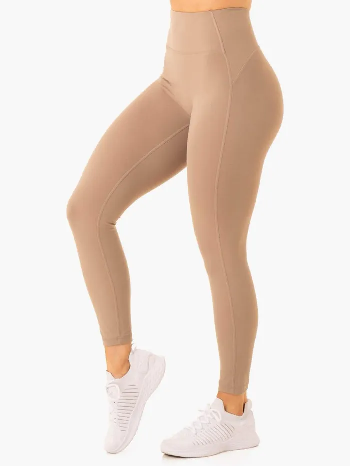 Leggings Womens Ryderwear NKD Frame High Waisted Leggings Latte