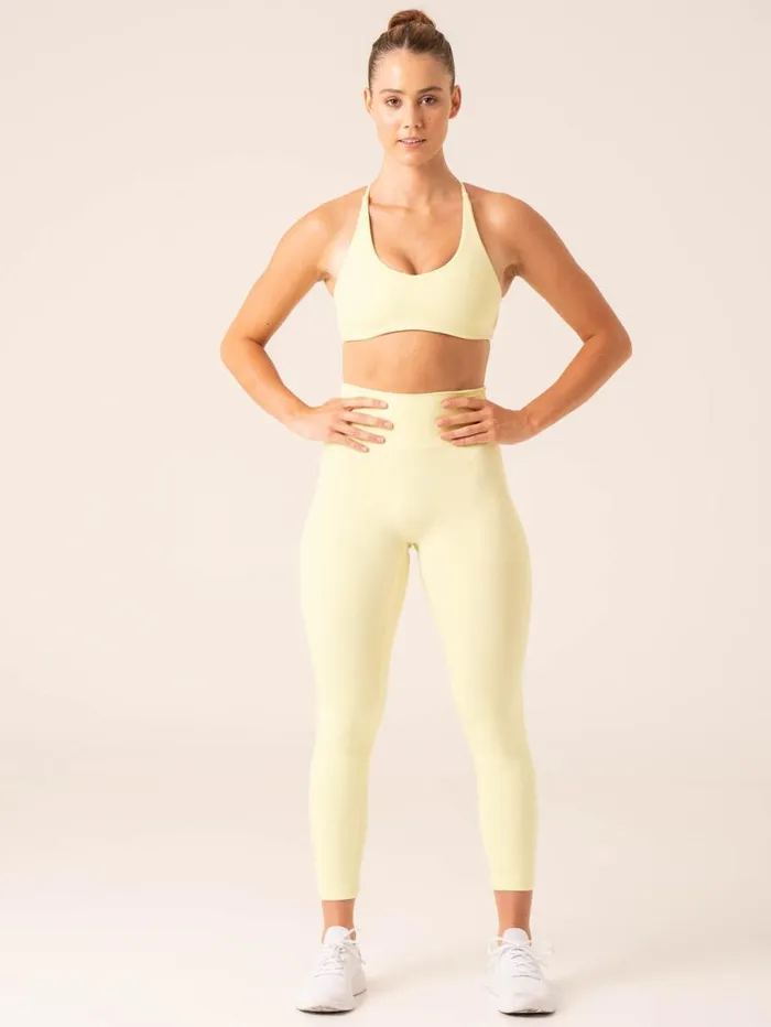 Leggings Womens Ryderwear NKD High Waisted Scrunch Leggings Lemon