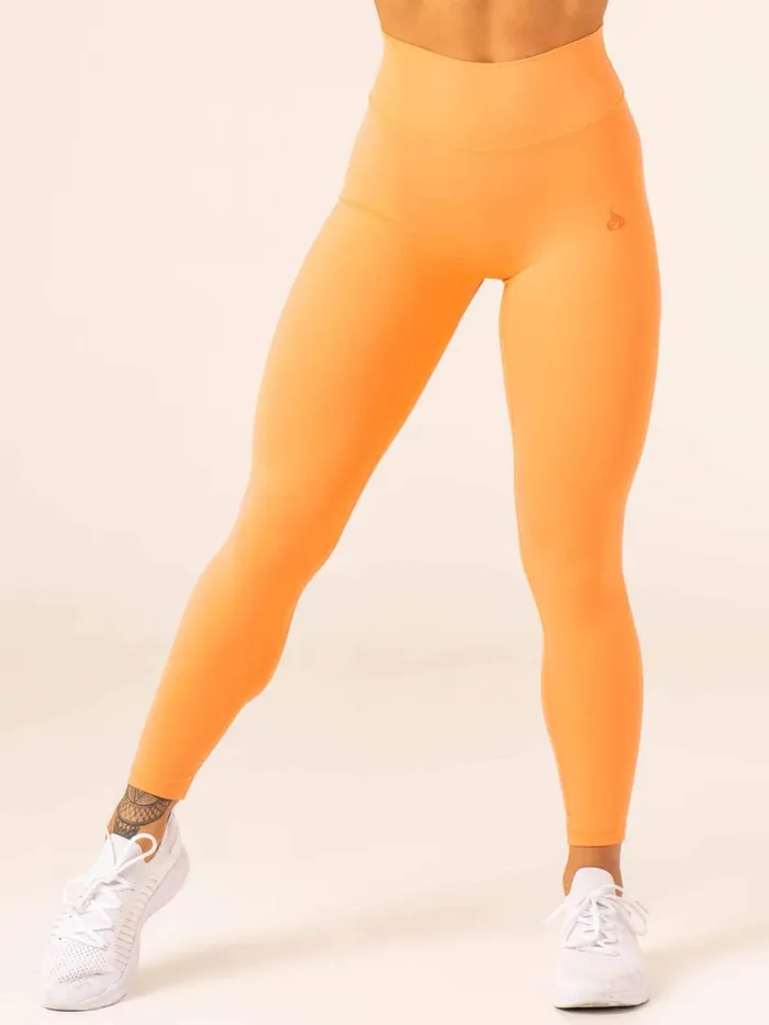 Leggings Womens Ryderwear NKD High Waisted Scrunch Leggings Orange Sherbet