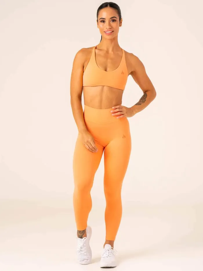 Leggings Womens Ryderwear NKD High Waisted Scrunch Leggings Orange Sherbet