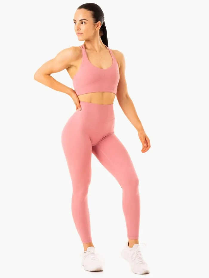 Leggings Womens Ryderwear NKD Refine High Waisted Leggings Dusty Pink