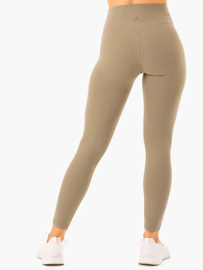 Leggings Womens Ryderwear NKD Refine High Waisted Leggings Khaki