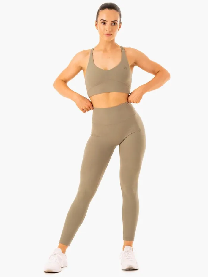 Leggings Womens Ryderwear NKD Refine High Waisted Leggings Khaki
