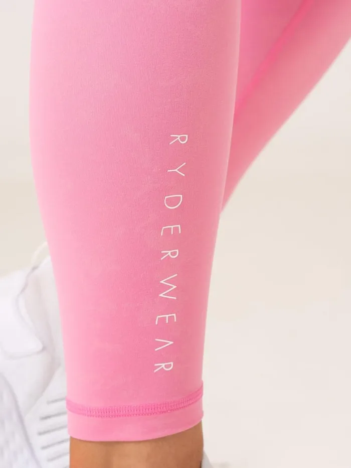 Leggings Womens Ryderwear NKD Stonewash V Scrunch Leggings Pink Stonewash