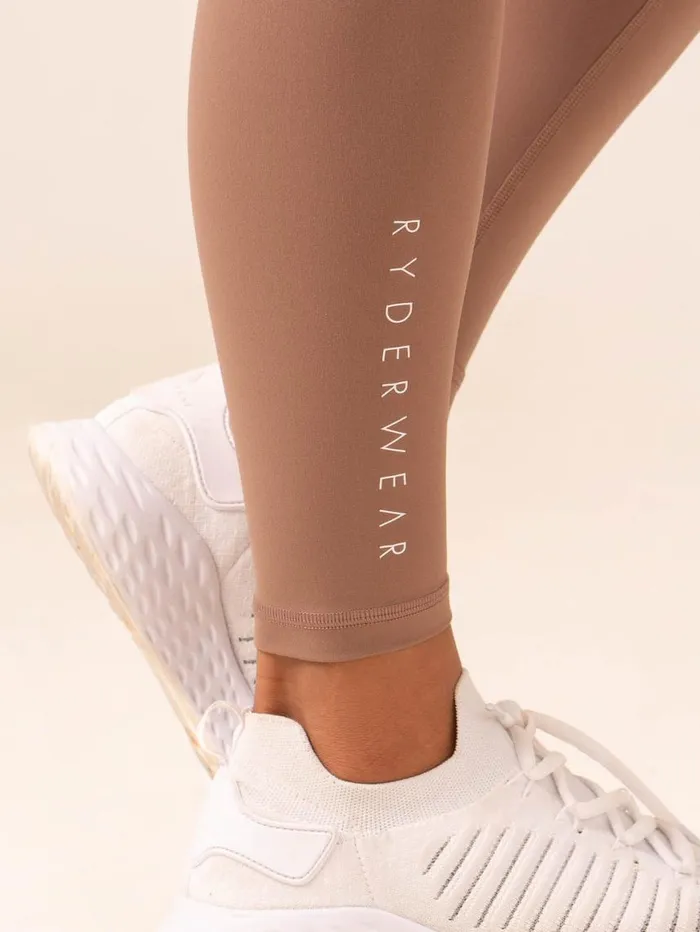 Leggings Womens Ryderwear NKD V Scrunch Leggings Mocha