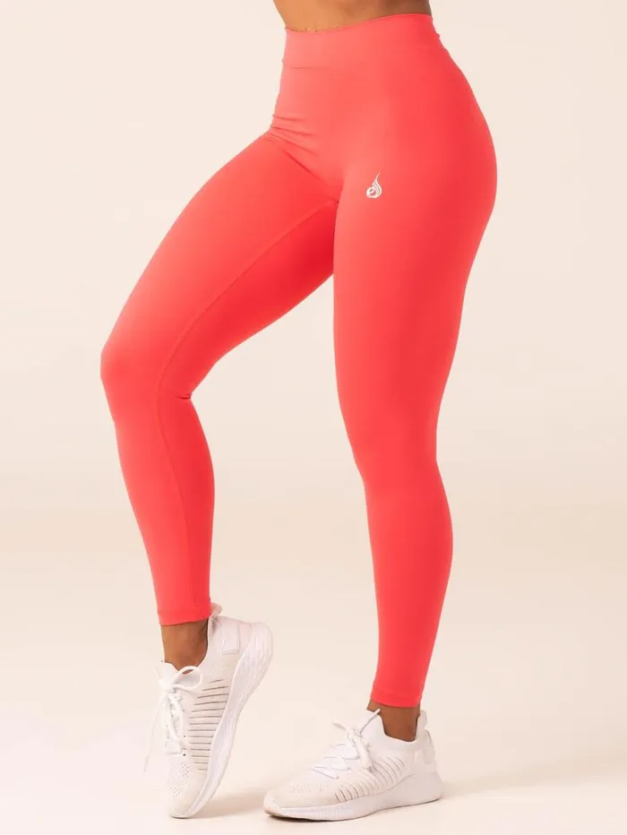 Leggings Womens Ryderwear NKD V Scrunch Leggings Neon Salmon