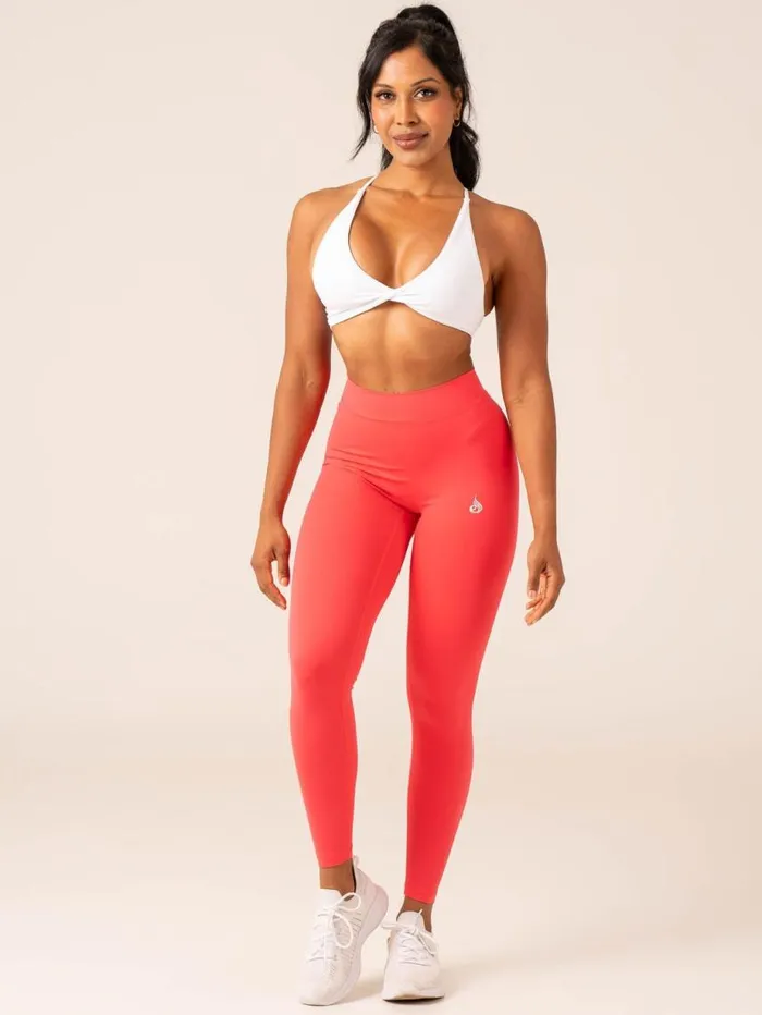 Leggings Womens Ryderwear NKD V Scrunch Leggings Neon Salmon