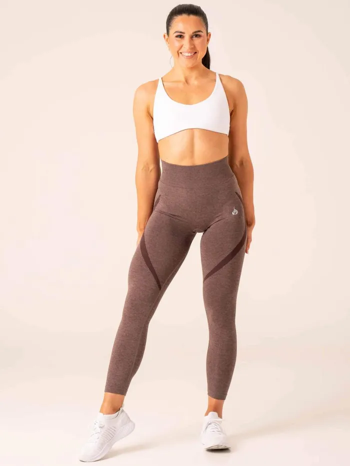 Leggings Womens Ryderwear Sculpt Seamless Leggings Chocolate Marl