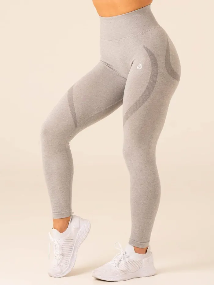 Leggings Womens Ryderwear Sculpt Seamless Leggings Light Grey Marl