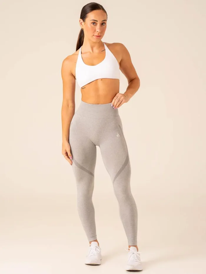 Leggings Womens Ryderwear Sculpt Seamless Leggings Light Grey Marl