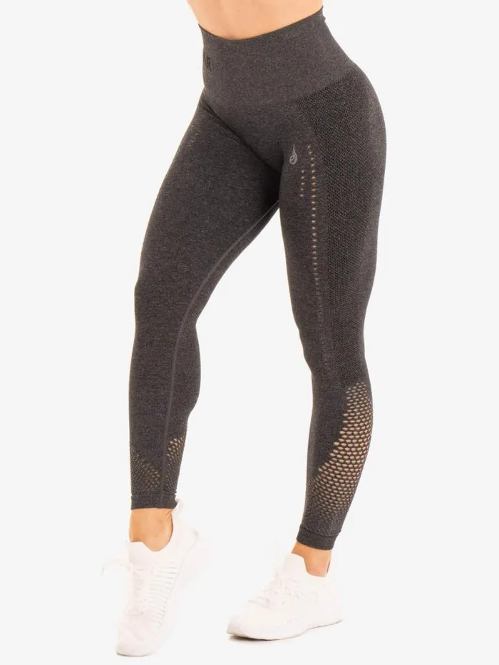 Leggings Womens Ryderwear Seamless Staples Leggings Charcoal Marl