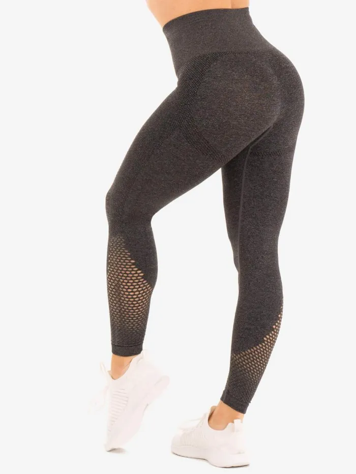 Leggings Womens Ryderwear Seamless Staples Leggings Charcoal Marl