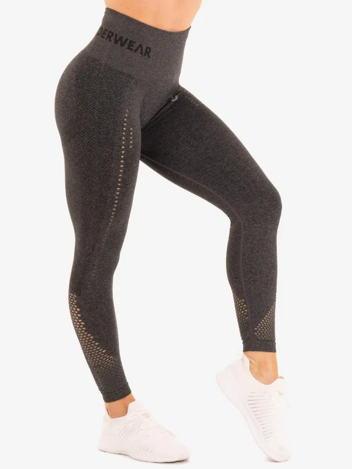 Leggings Womens Ryderwear Seamless Staples Leggings Charcoal Marl