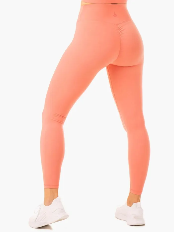 Leggings Womens Ryderwear Serene Cross Over Scrunch Leggings Rose Pink