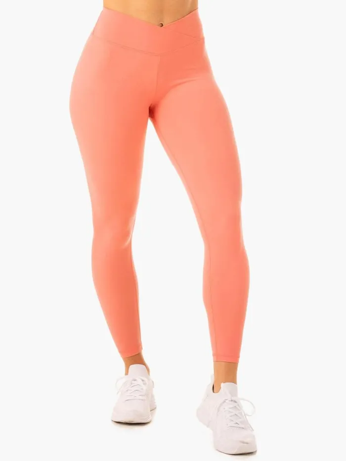 Leggings Womens Ryderwear Serene Cross Over Scrunch Leggings Rose Pink