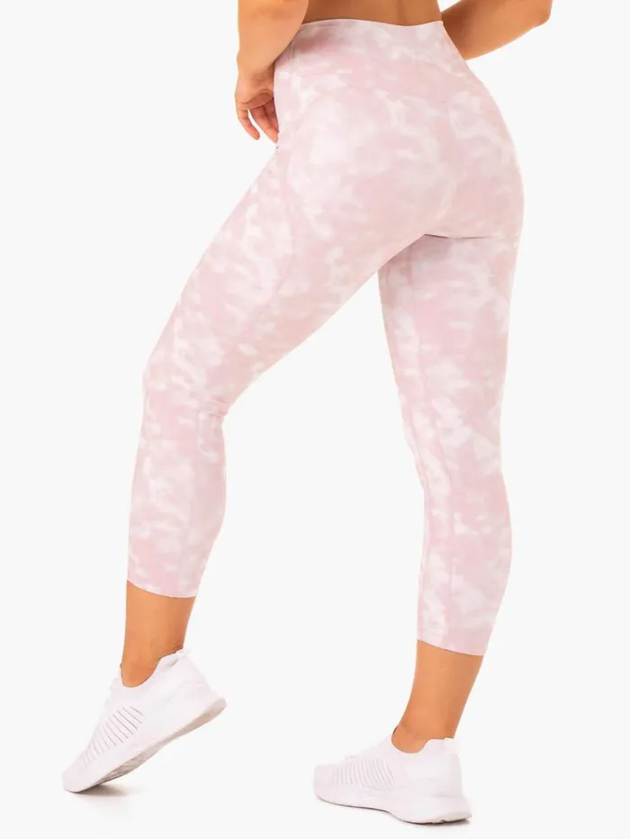 Leggings Womens Ryderwear Tie Dye 78 Leggings Mauve Pink Tie Dye