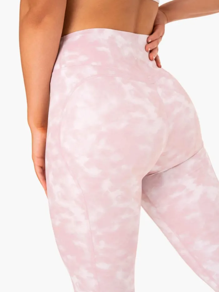 Leggings Womens Ryderwear Tie Dye 78 Leggings Mauve Pink Tie Dye
