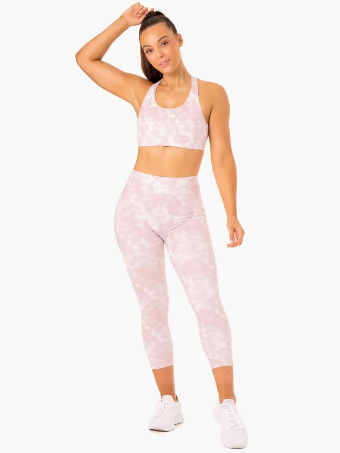 Leggings Womens Ryderwear Tie Dye 78 Leggings Mauve Pink Tie Dye